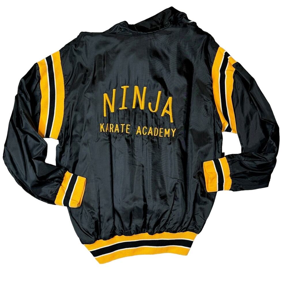 Vintage Rennoc "Ninja Karate Academy" Black Hooded Jacket Embroidery Size L